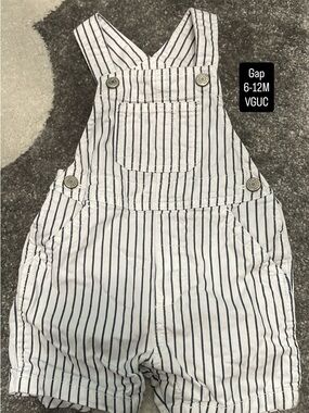 GAP White Overalls with Navy Pinstripes - Kids